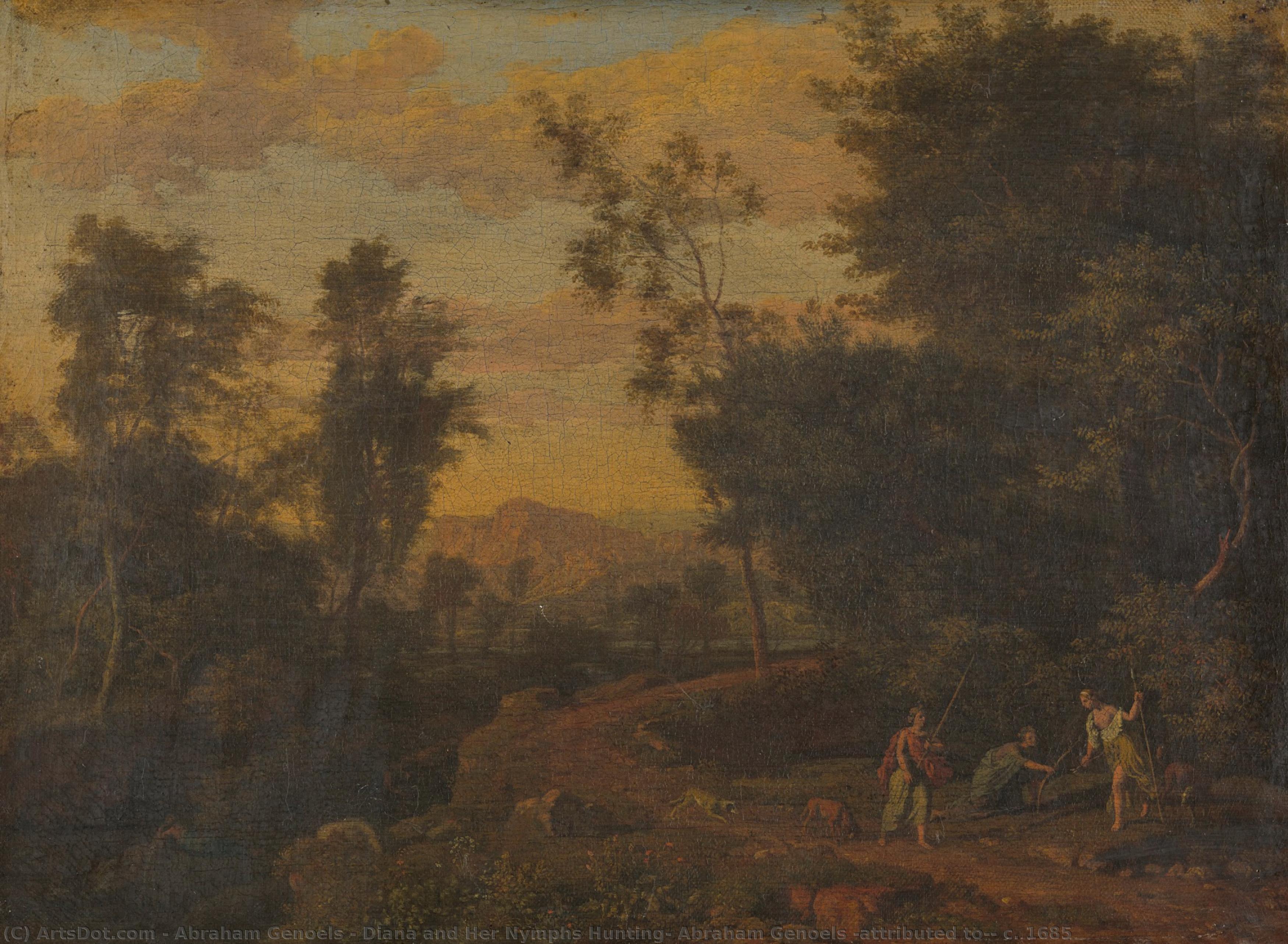 Diana And Her Nymphs Hunting, Abraham Genoels (attributed To), C. 1685 — Abraham Genouil