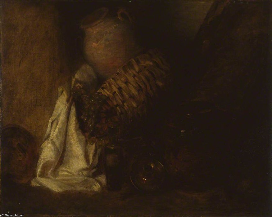 Still Life With A Basket Between Two Crocks — Пьер Де Винт