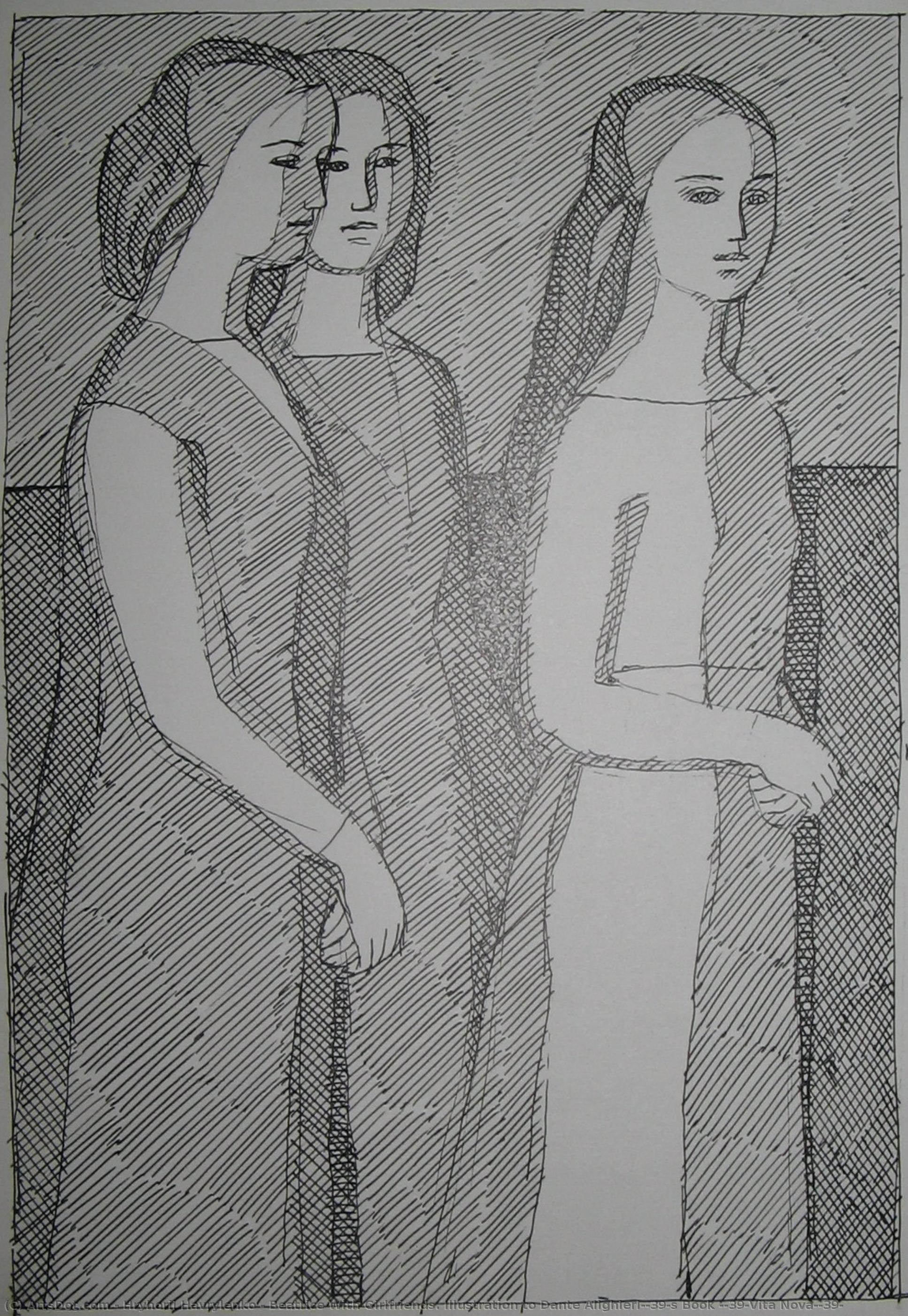 Beatrice With Girlfriends. Illustration To Dante Alighieri's Book 'vita Nova' — Hryhorii Havrylenko