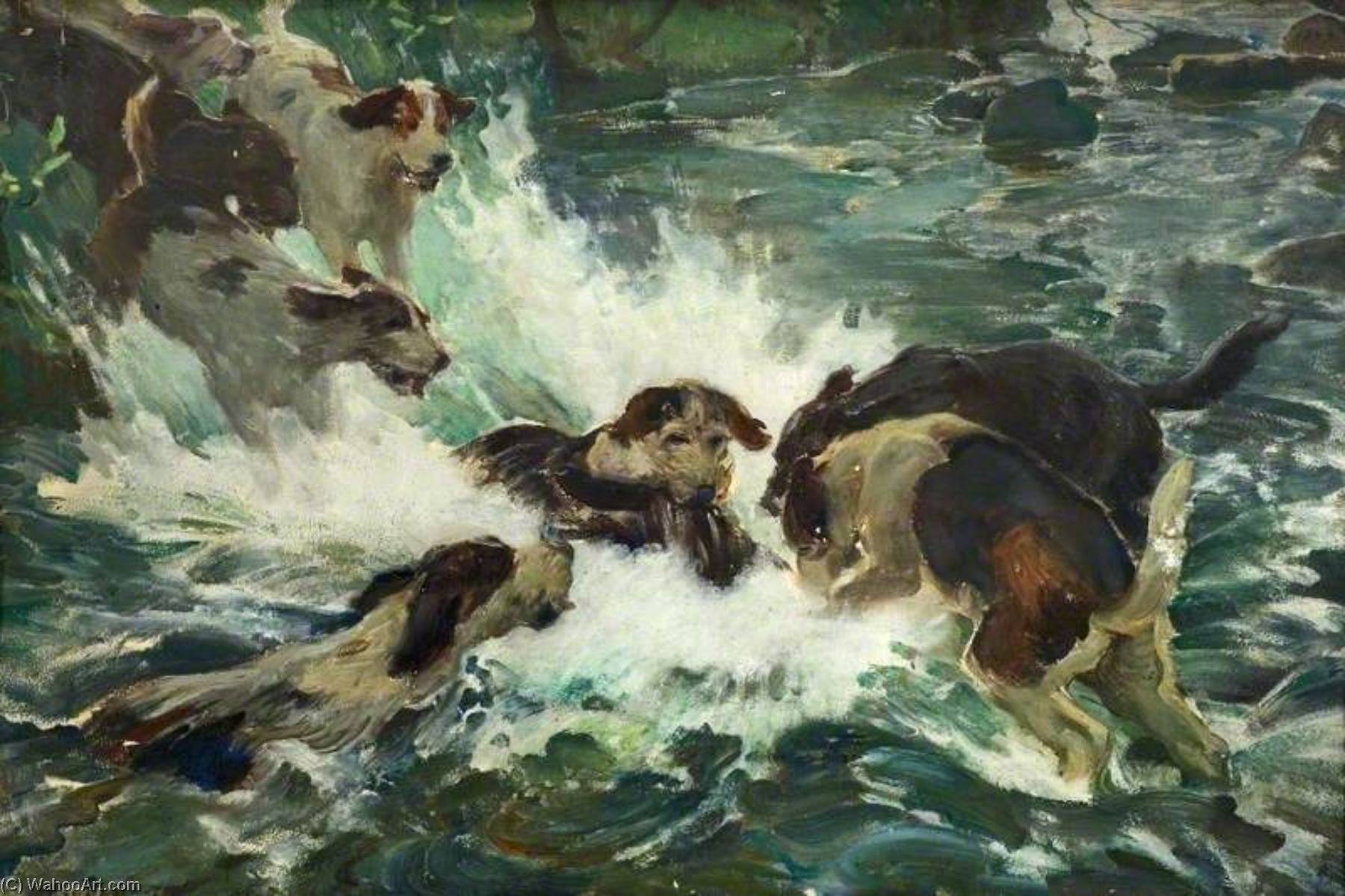 Otter Hunting, The Kill — Charles Walter Simpson