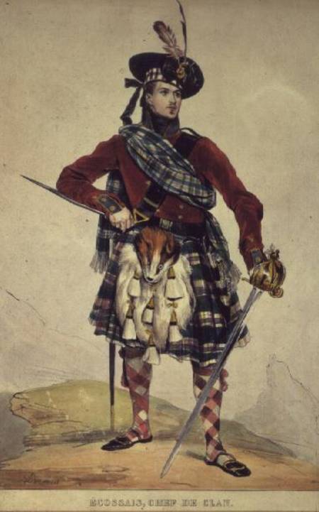 Chief Of A Scottish Clan — Eugene Francois Marie Joseph Deveria