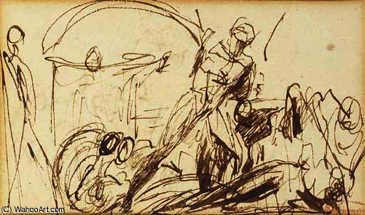 Studies Of Warriors In Combat — George Romney