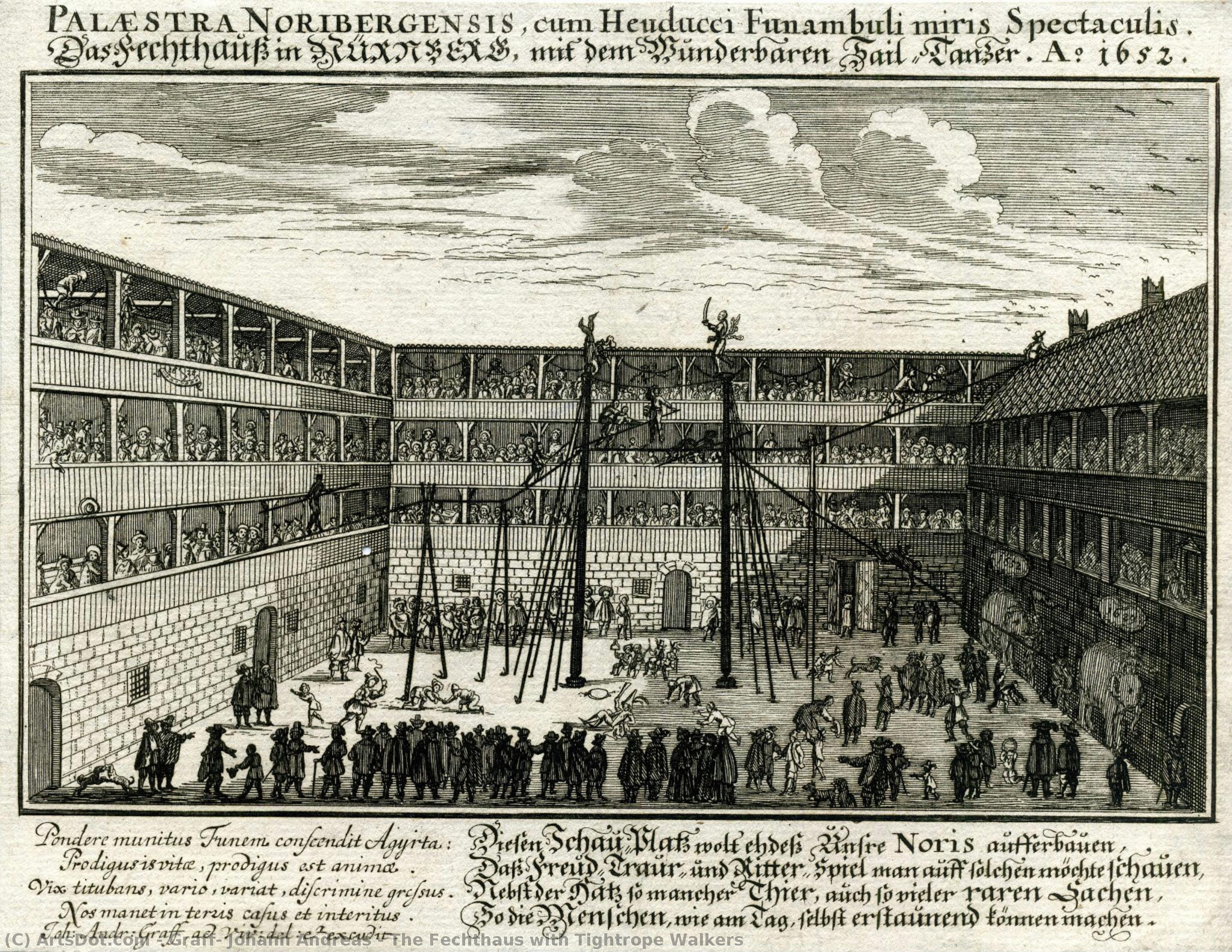 The Fechthaus With Tightrope Walkers — Иоганн Андреас Графф