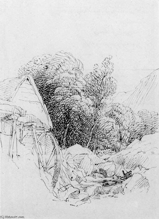 Two Studies Of A Watermill — Peter De Wint