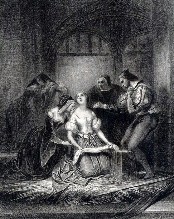 Lady Jane Grey — Achille Jacques Jean Marie Devéria