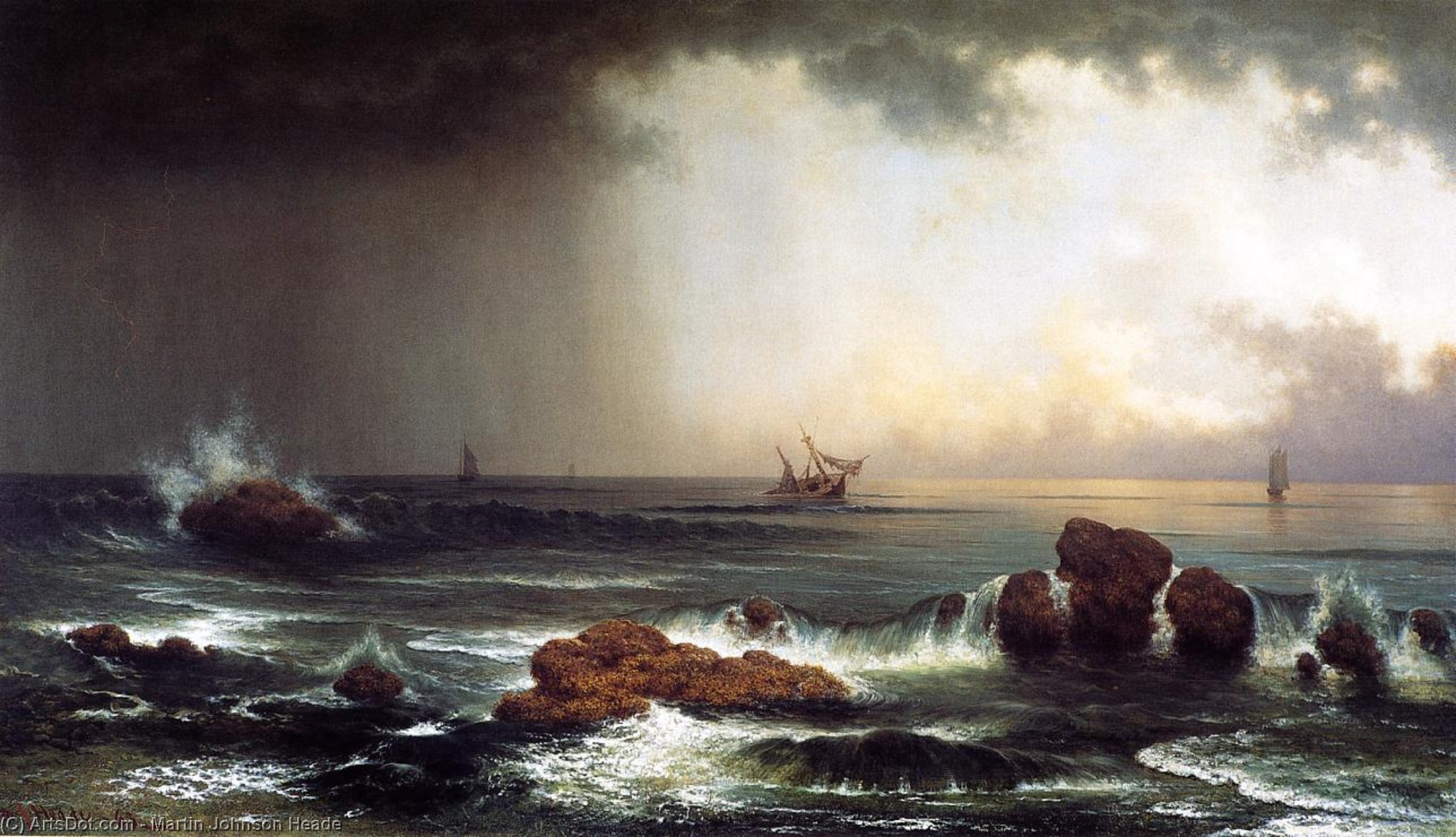 Hazy Sunrise At Sea — Martin Johnson Heade