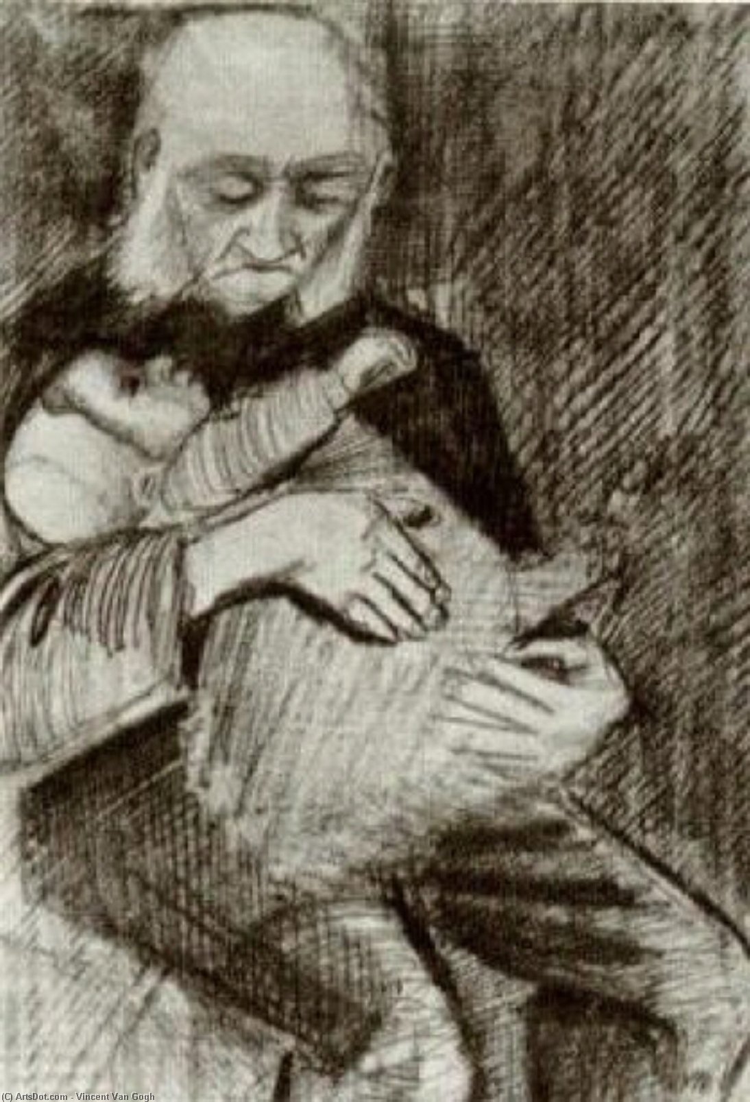 Orphan Man With A Baby In His Arms — Vincent Willem Van Gogh