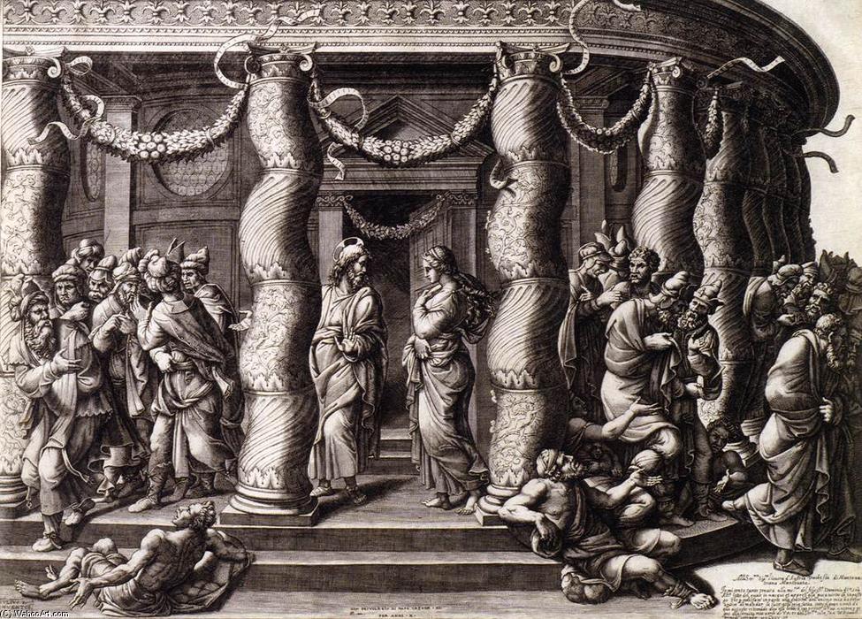 Christ And The Woman Taken In Adultery — Diana Scultori Ghisi