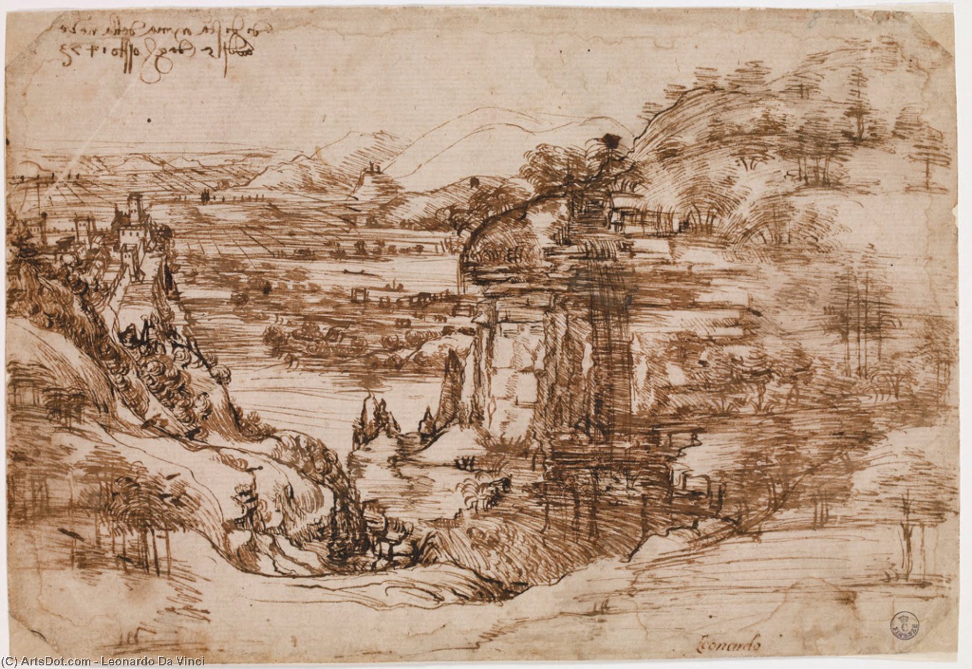 Arno Landschaft — Leonardo Da Vinci