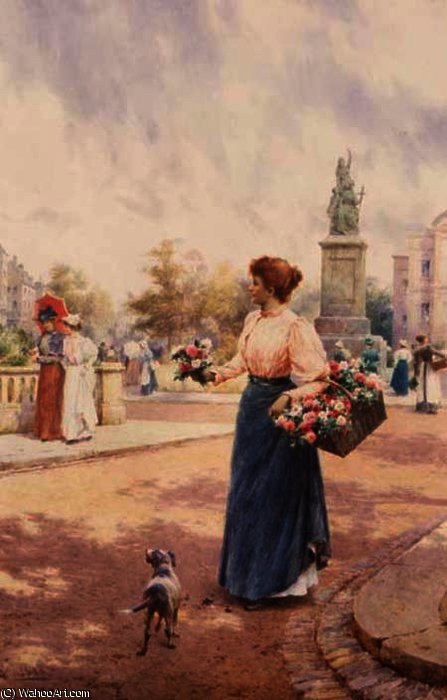 A Parisian Flower Seller — Arthur Augustus Ii Glendening