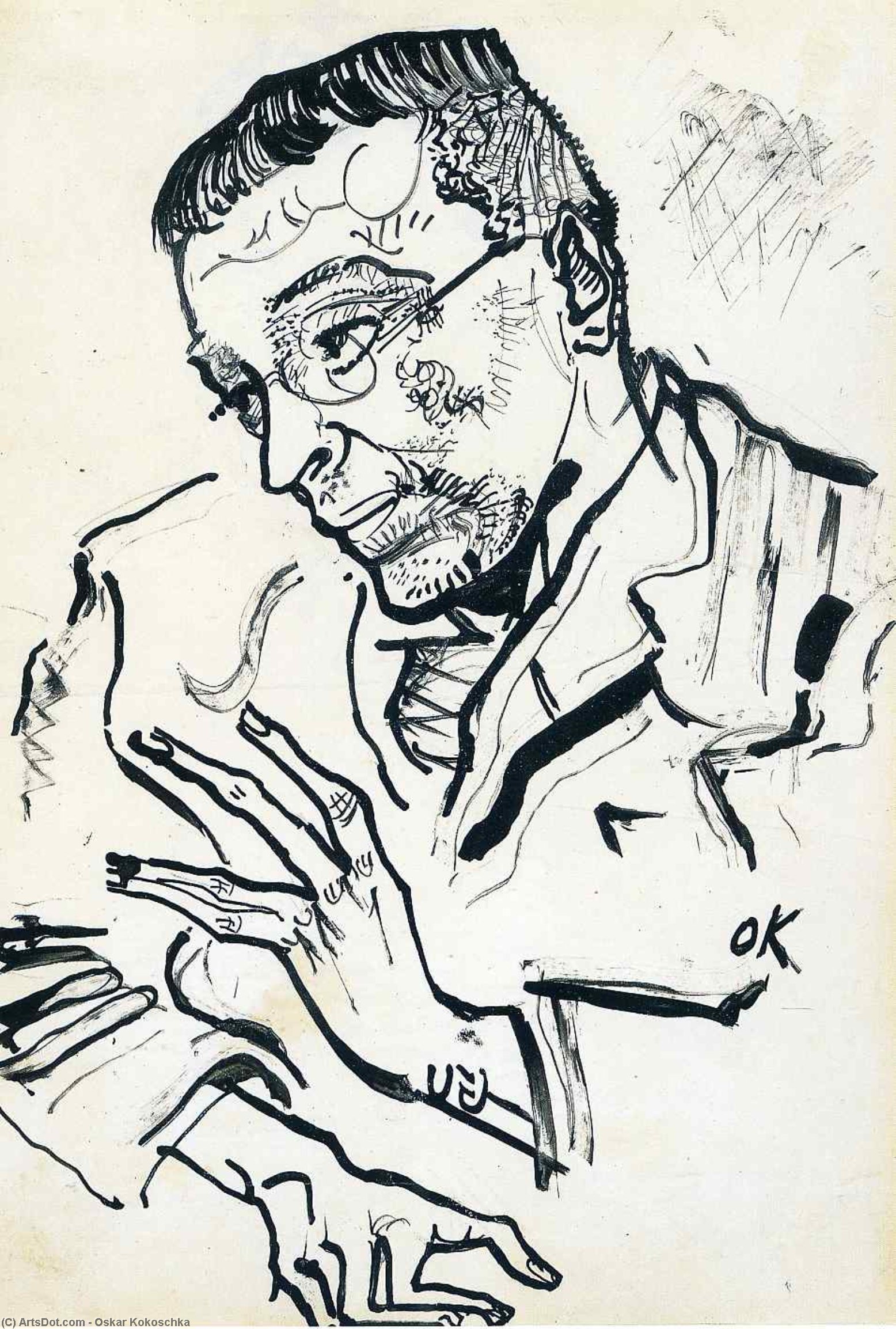 Portrait Of Karl Kraus — Oskar Kokoschka