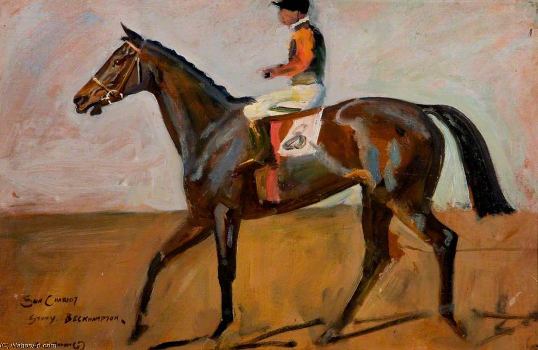 Studie Des Fülllings Des Königs, 'sun Chariot', Beckhampton — Sir Alfred James Munnings
