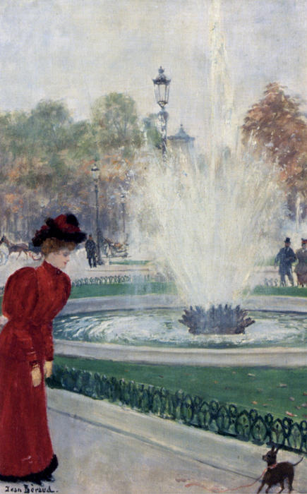 Parisienne Au Rond Point Des Champs ­ Elysées — Jean Georges Béraud