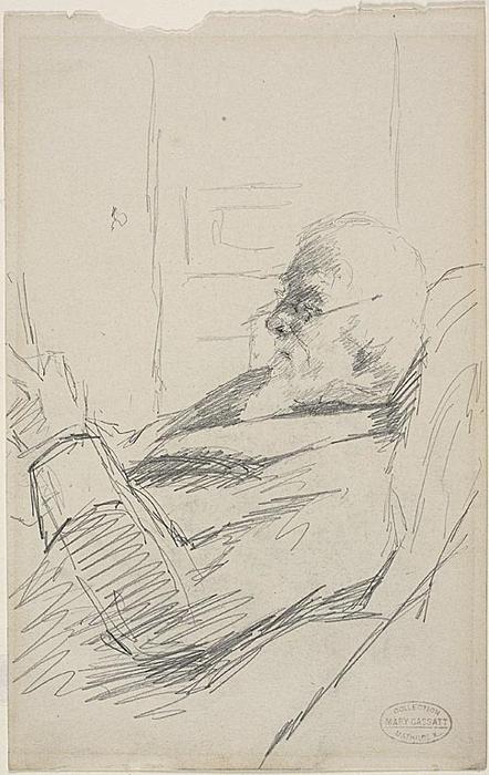 The Artist's Father Reading — Mary Stevenson Cassatt