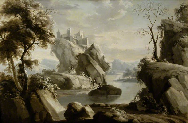Landscape With A River And A Building — James Norie