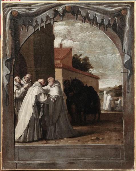 Saint Bernard De Clairvaux Rend Visite Au R.p. Général Guigues Ier — Vicente Carducho