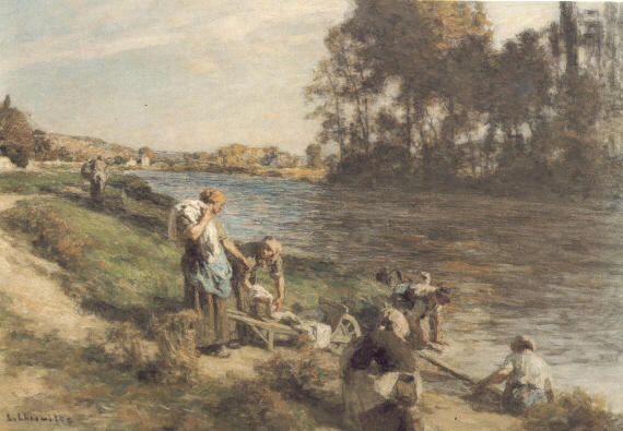 Laveuses Au Bord De La Marne — Léon Augustin L'hermitte