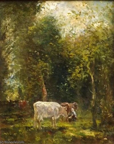 Cattle In A Sunlit Glade — Viljem Maris