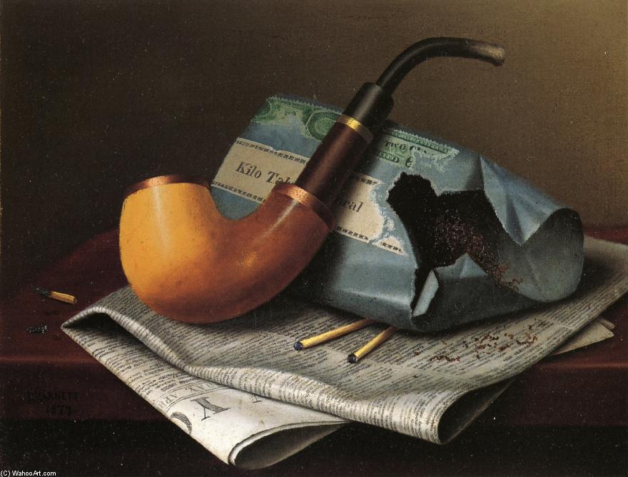 Still Life With Pipe, Newspaper And Tobacco Pouch — William Michael Harnett