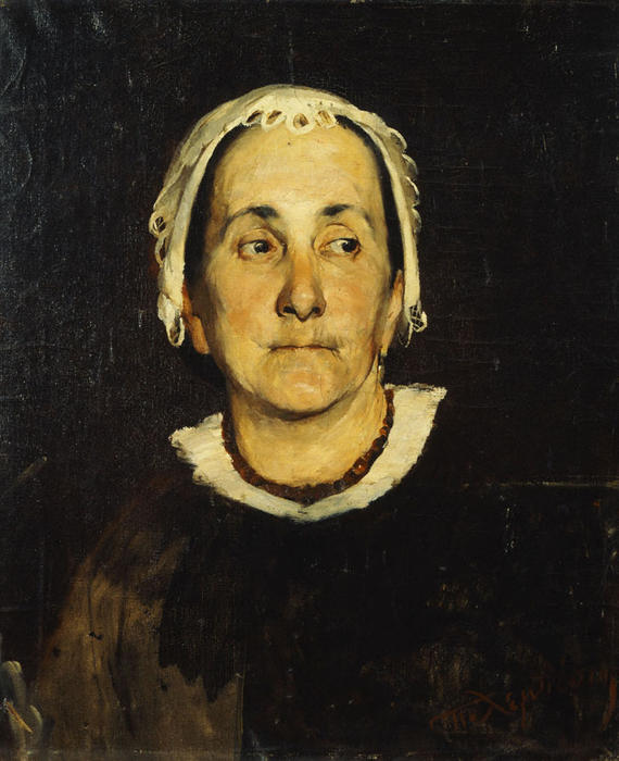 Portrait Of Lady Wearing White Cap — Lembesis Polychronis