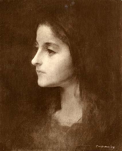 Portrait Of A Young Girl, (painting) — Thomas Wilmer Dewing