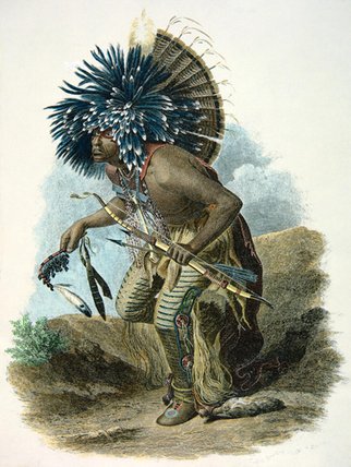 Medicine Man Of The Mandan Tribe In The Costume — Karl Bodmer