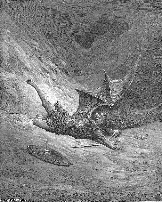 Pl025 Then Satan First Knew Pain And Writhed Him To And Fro — Paul Gustave Doré