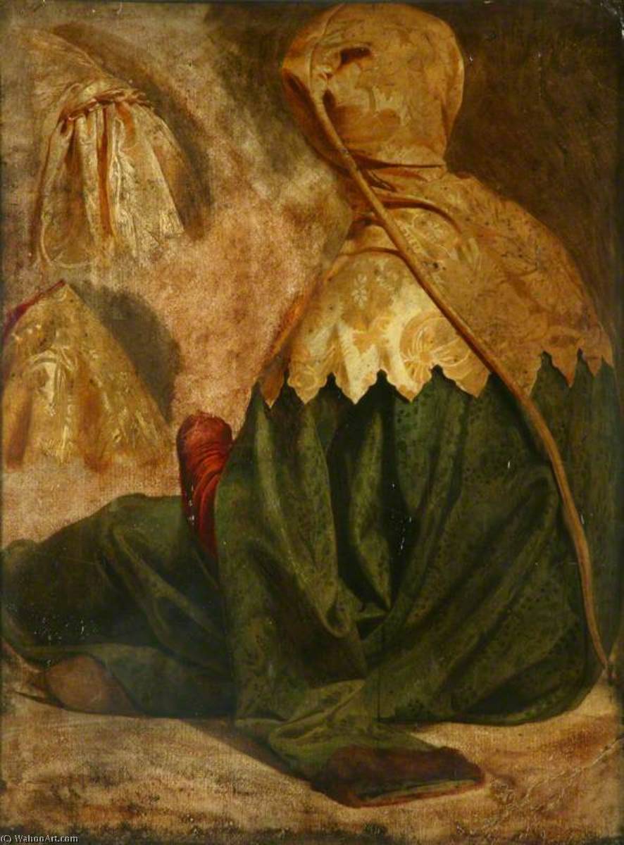 Study For 'courtier In Yellow Hood' (sir John Froissart) — Ford Madox Brown