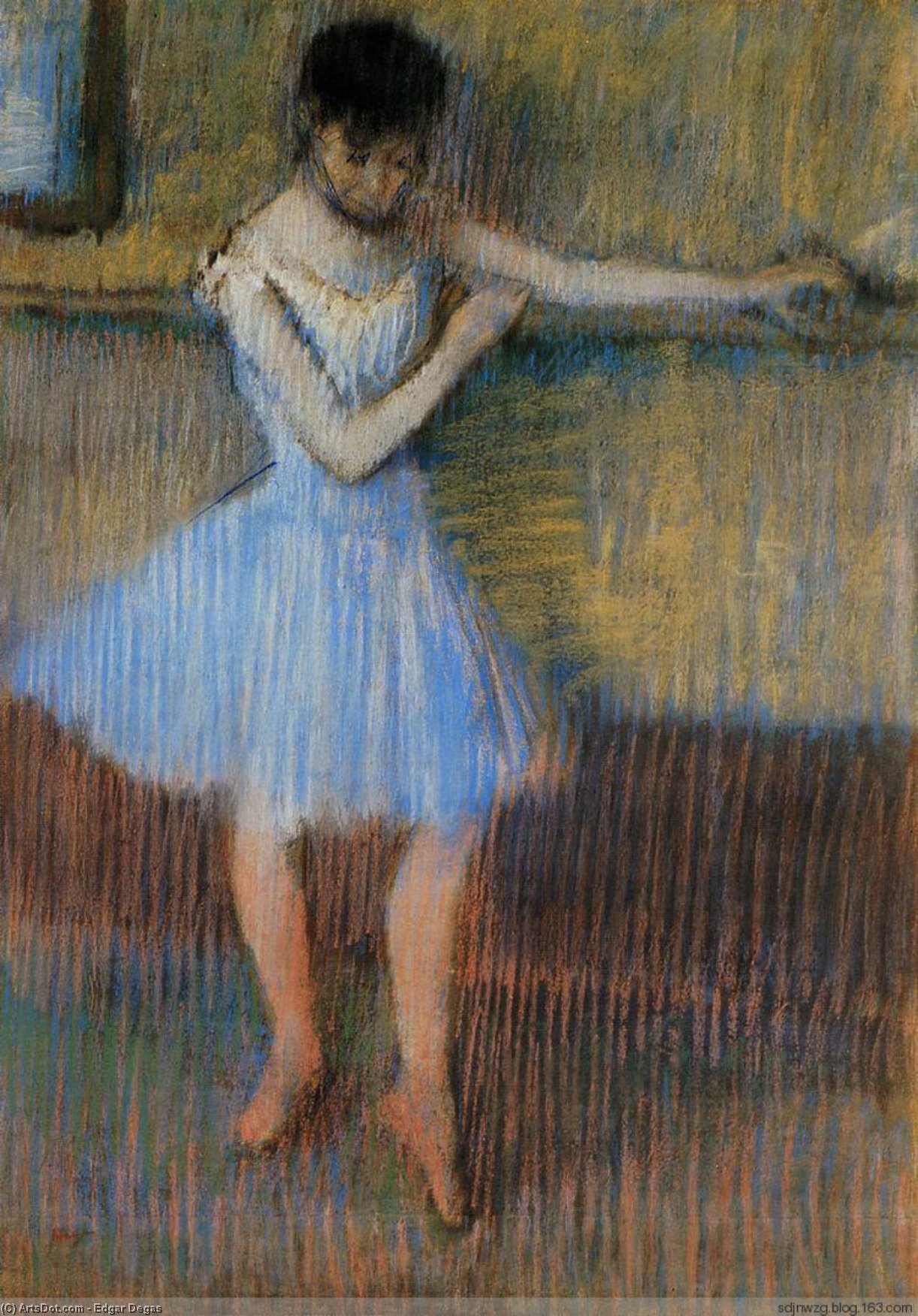 Bailarina De Azul En La Barra — Hilaire-germain-edgar Degas