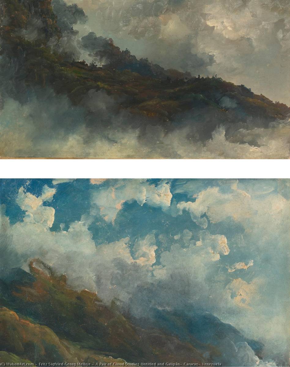 A Pair Of Cloud Studies Untitled And Galipán, Caracas, Venezuela — Fritz Sigfried Georg Melbye