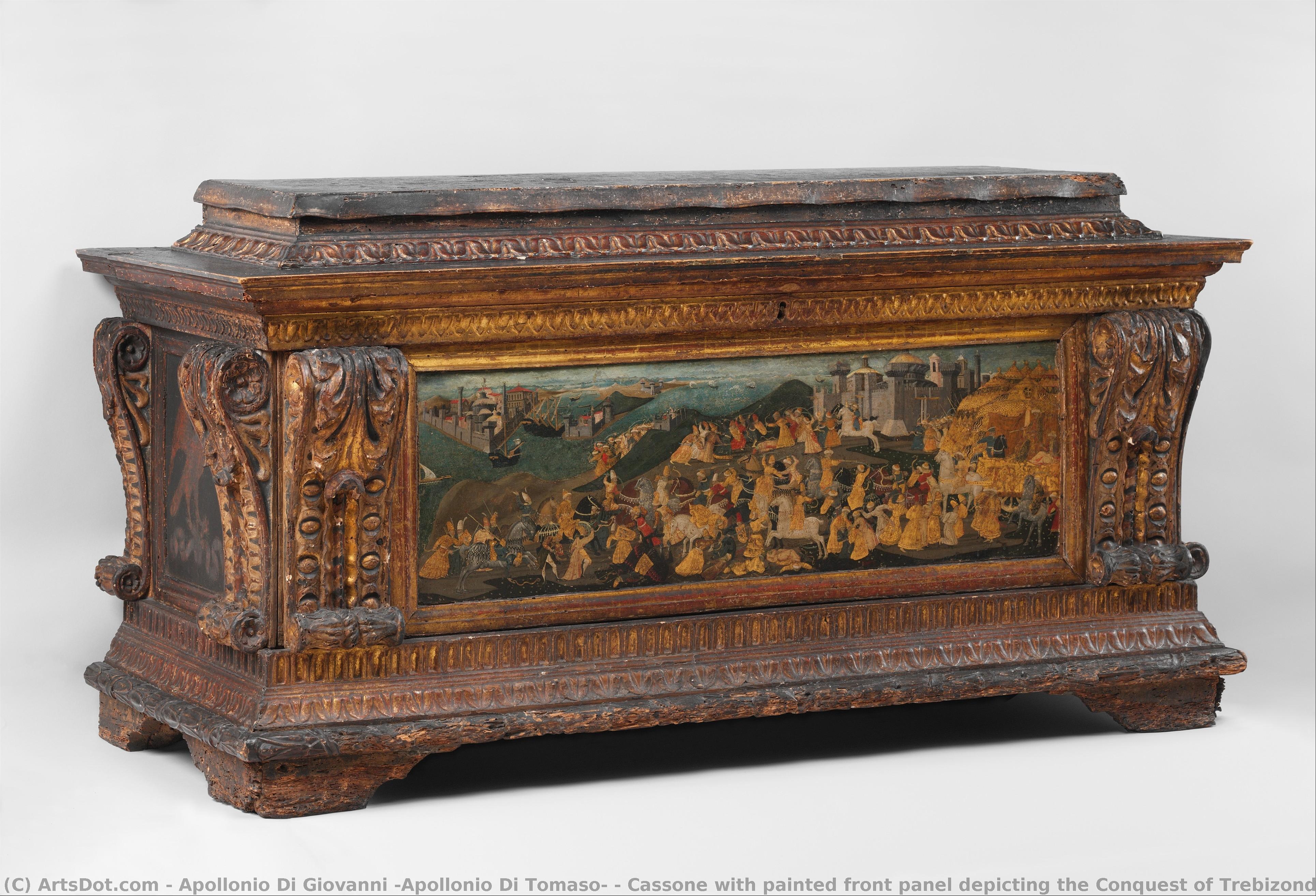 Cassone With Painted Front Panel Depicting The Conquest Of Trebizond — Apollonio Di Giovanni (apollonio Di Tomaso)