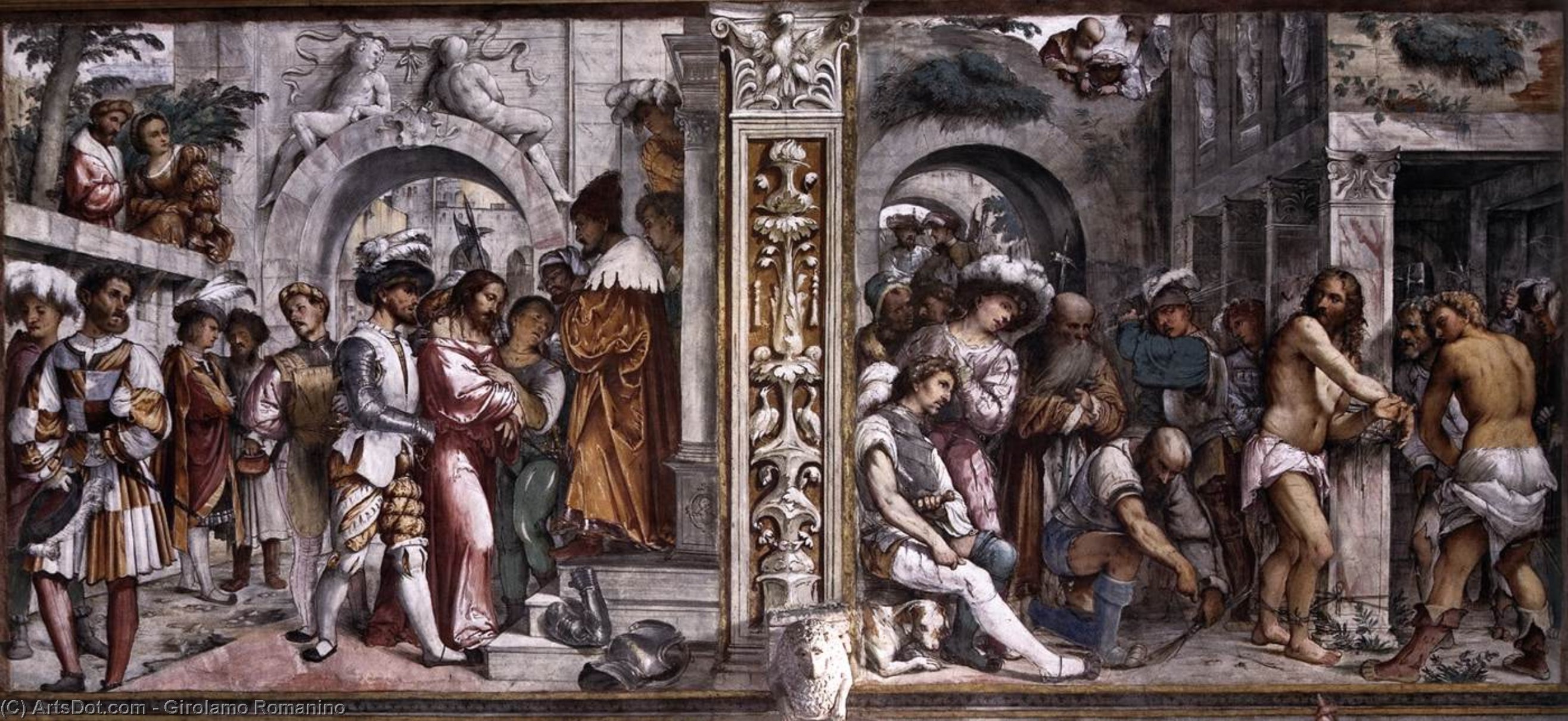 Christ Before Pilate, And Flagellation Of Christ — Girolamo Romanino
