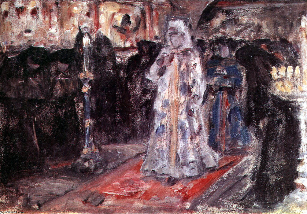 'study To ''tsarevna's Visit Of Nunnery''' — Vasily Ivanovich Surikov