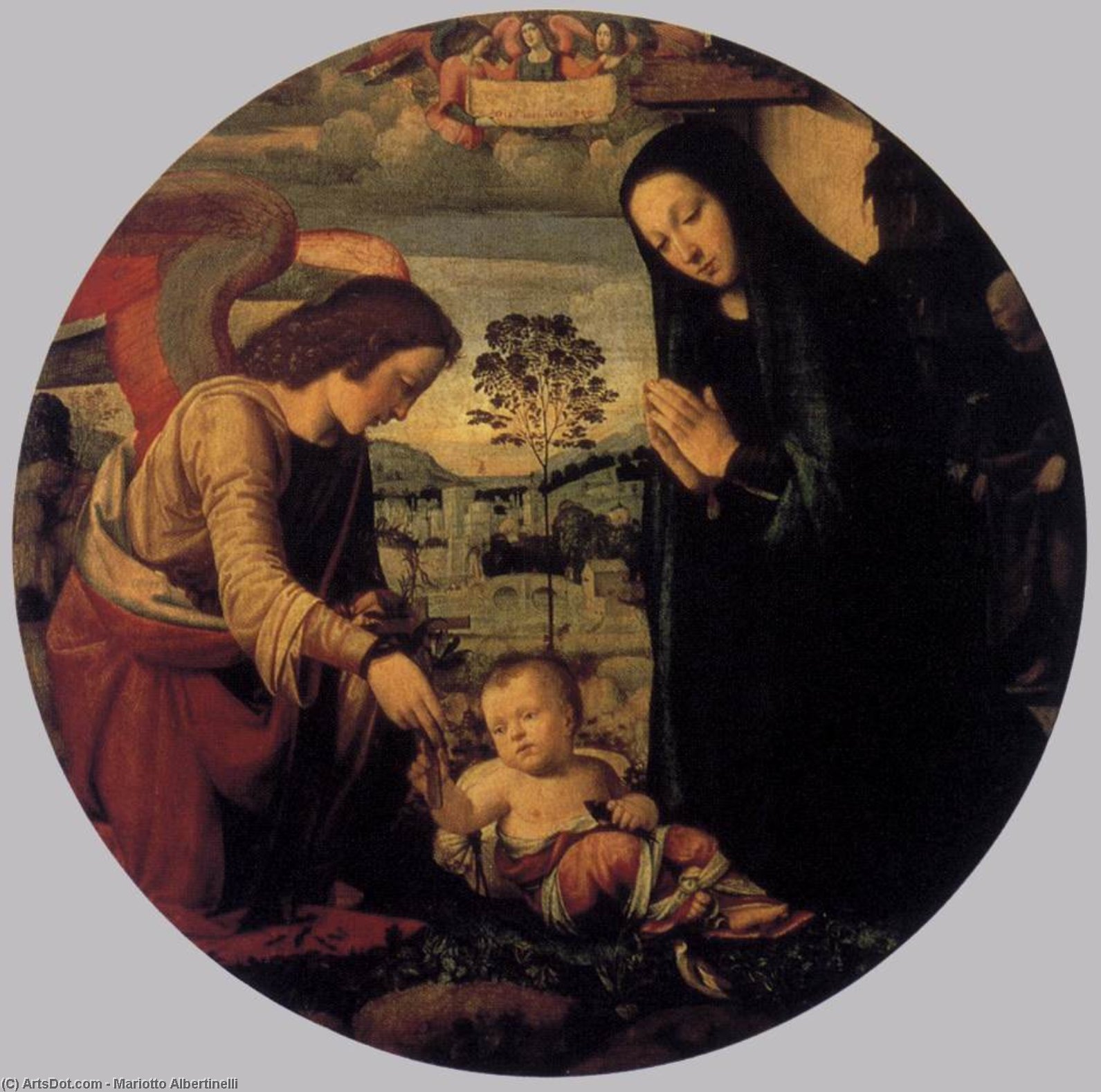 Adoration Of The Child With Angel — Mariotto Albertinelli
