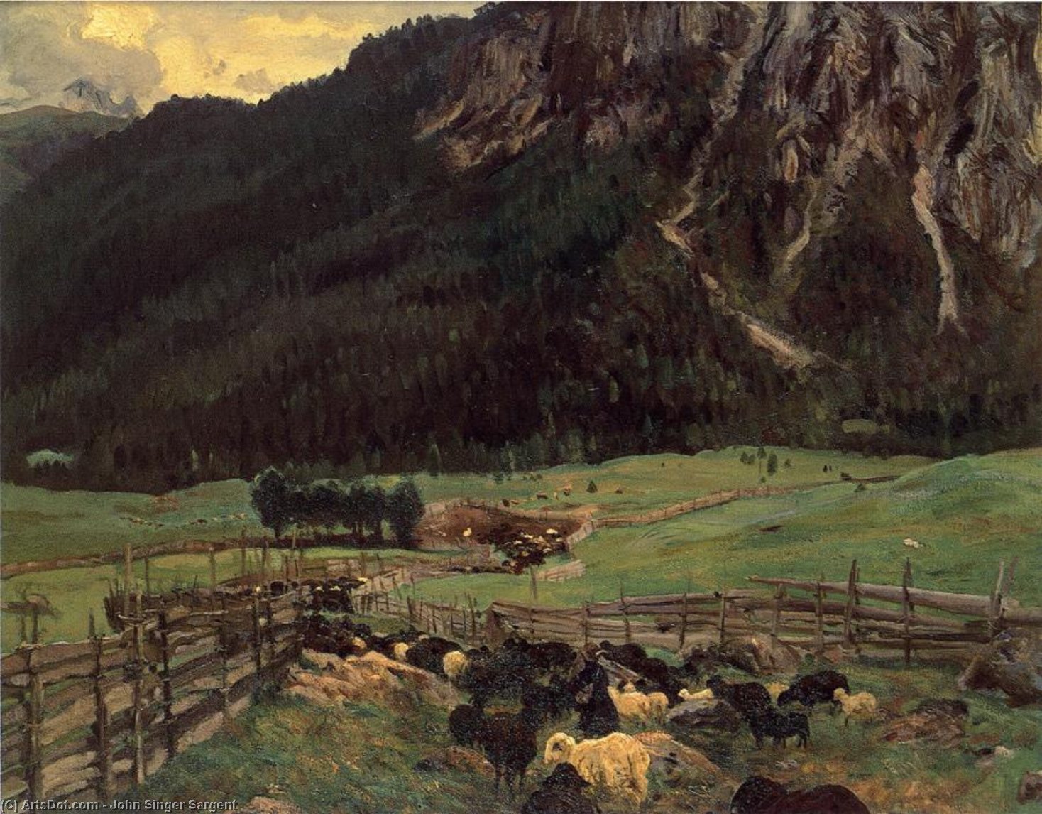 Sheepfold In The Tirol — John Singer Sargent