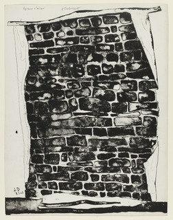 Section Of A Sagging Wall (pan De Mur Ventru) From The Supplementary Suite For The Book Les Murs By Eugène Guillevic — Jean Philippe Arthur Dubuffet