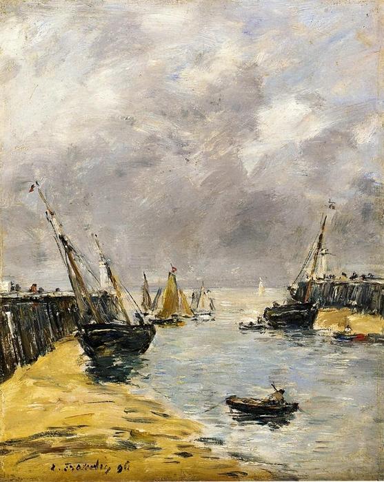 The Jetties, Low Tide, Trouville — Eugène Louis Boudin