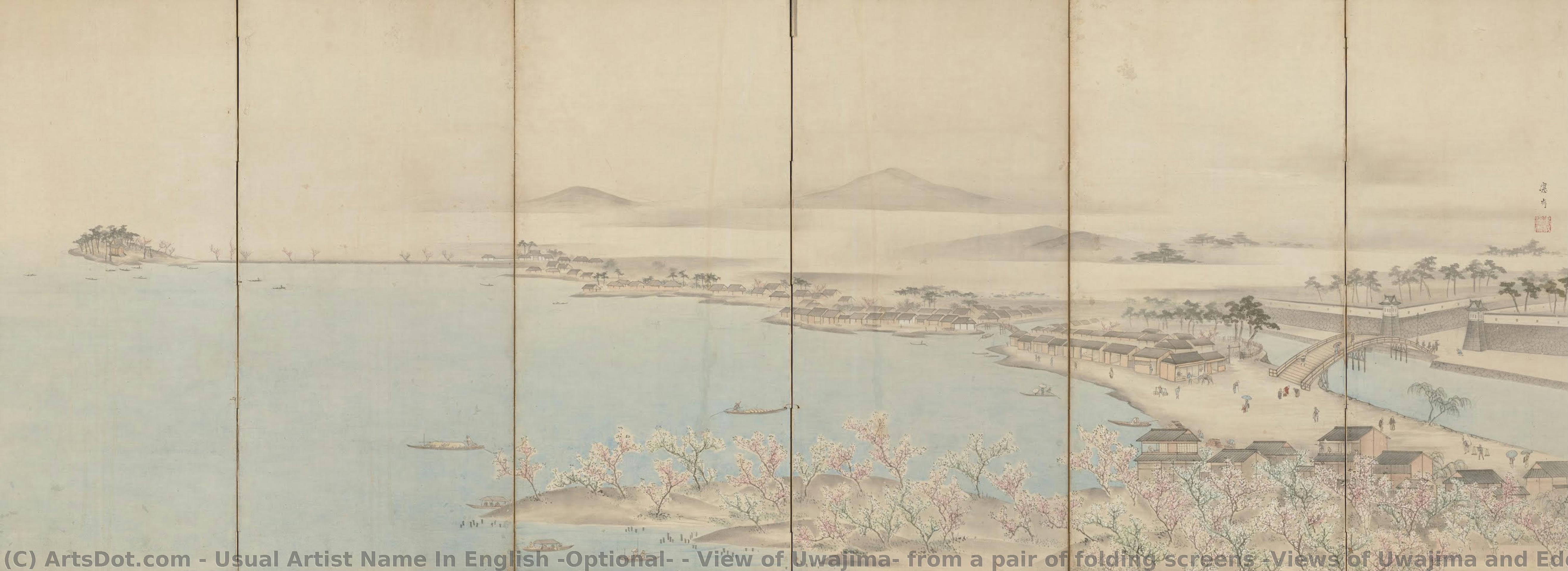 View Of Uwajima, From A Pair Of Folding Screens ‘views Of Uwajima And Edo’ — Usual Artist Name In English (optional)
