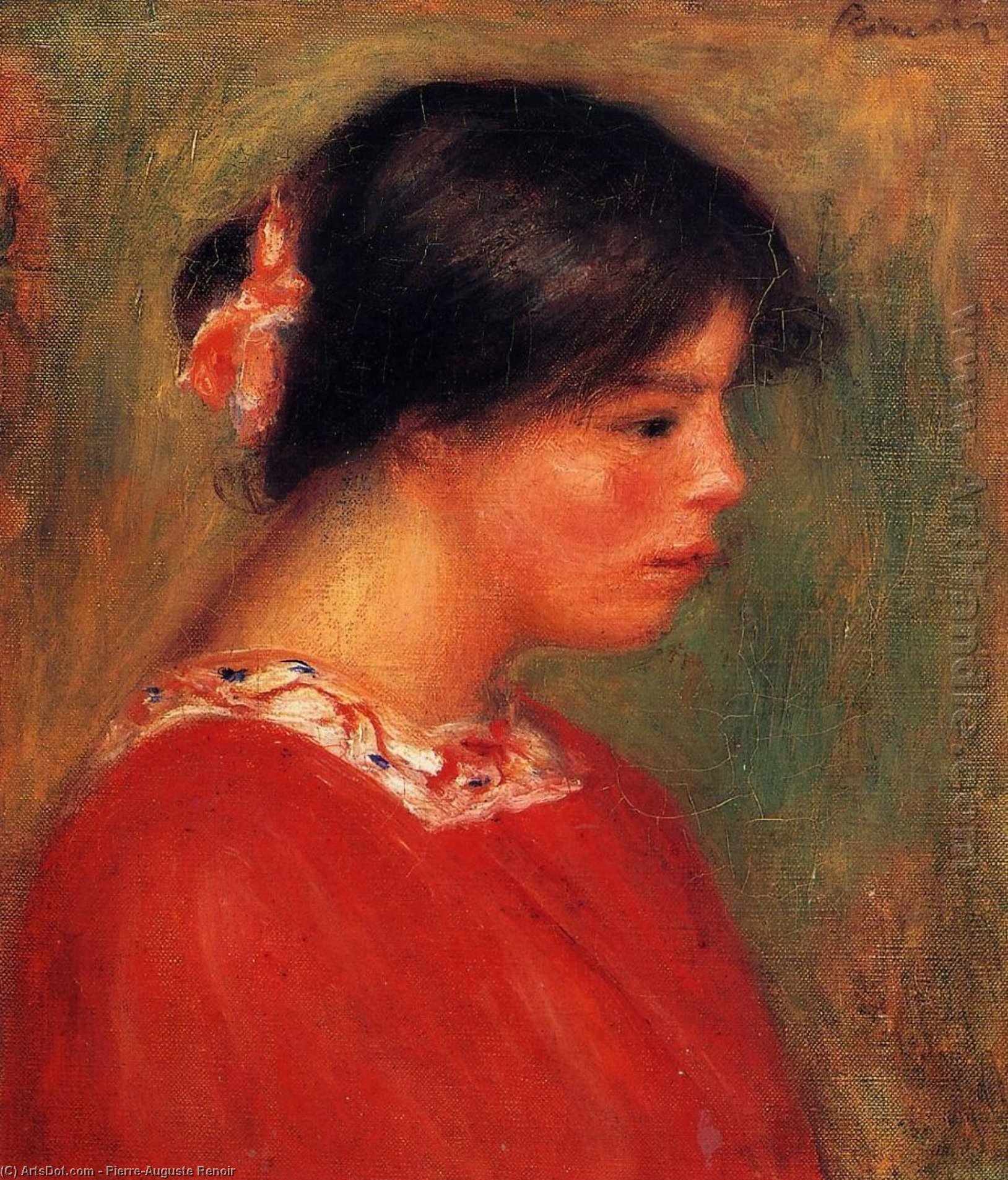 Retrato De Una Mujer En Rojo — Pierre-auguste Renoir