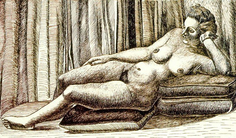 Reclining Female Nude — Rafael Zabaleta Fuentes