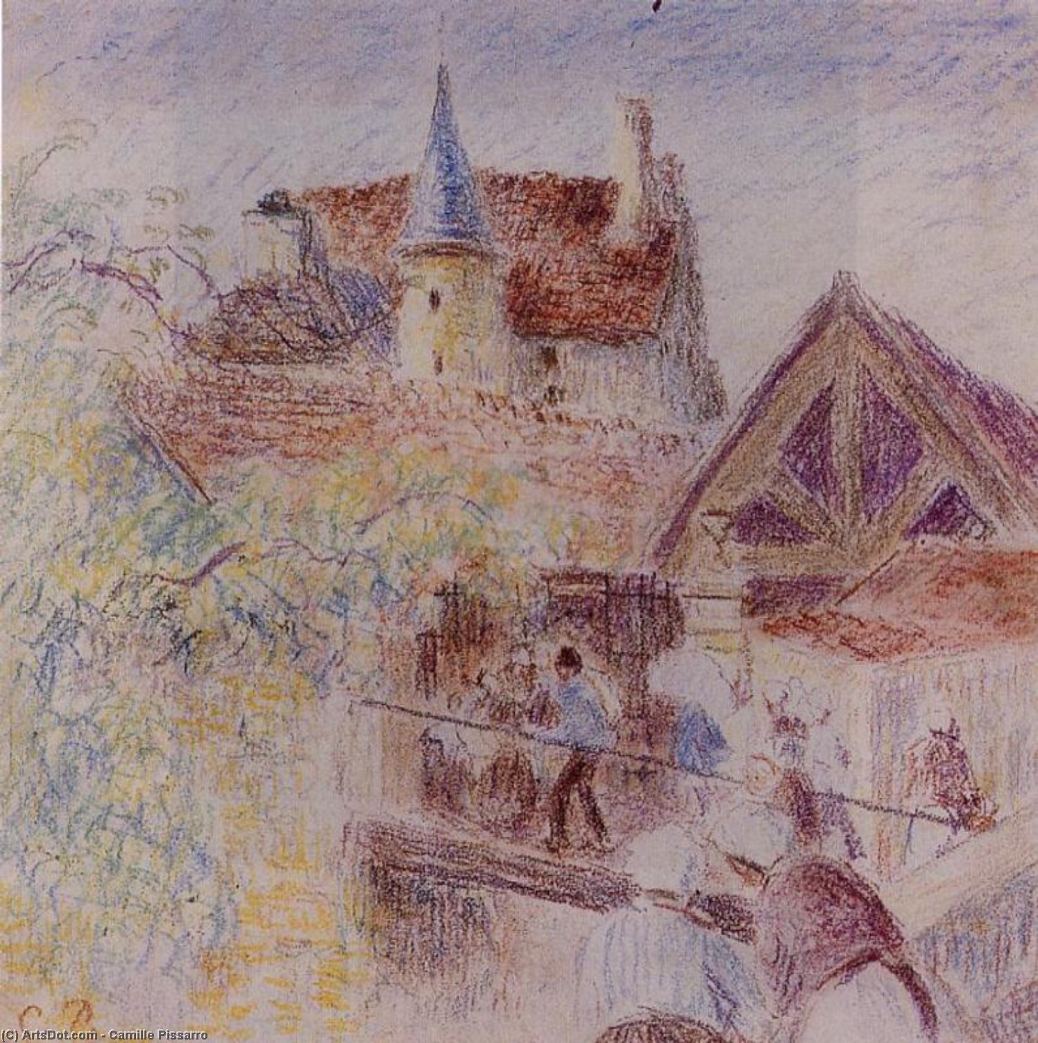 The Farm, Osny — Camille Pissarro