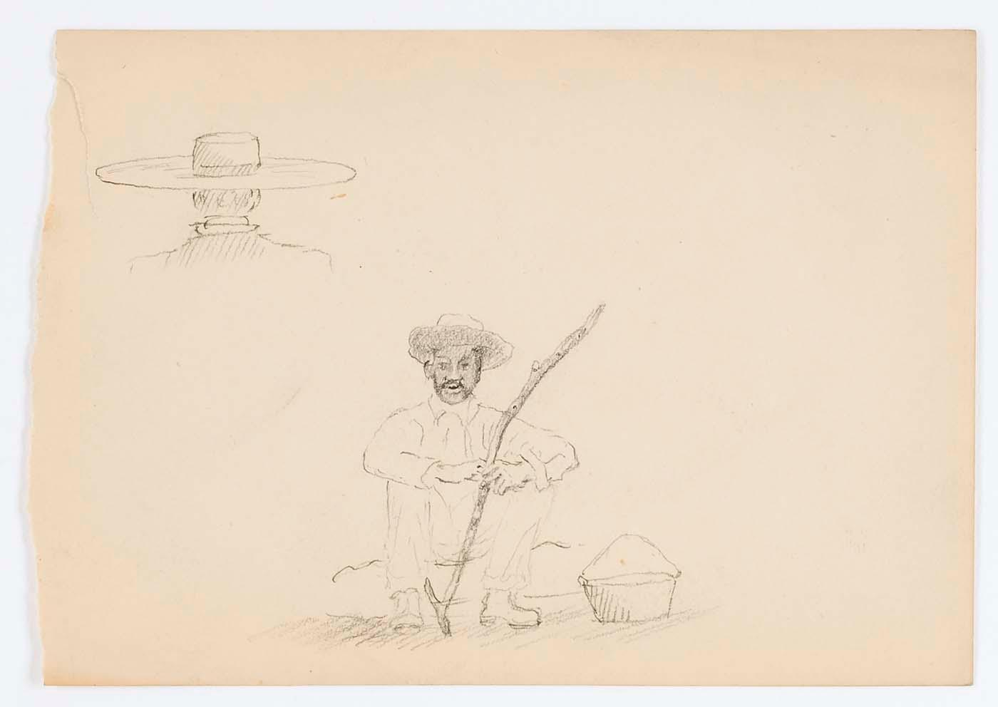Untitled (seated Man With Stick) — Howard Russell Butler