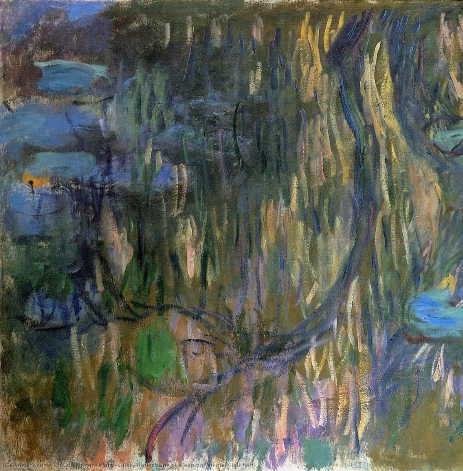 Water-lilies, Reflections Of Weeping Willows (left Half) — Клод Моне