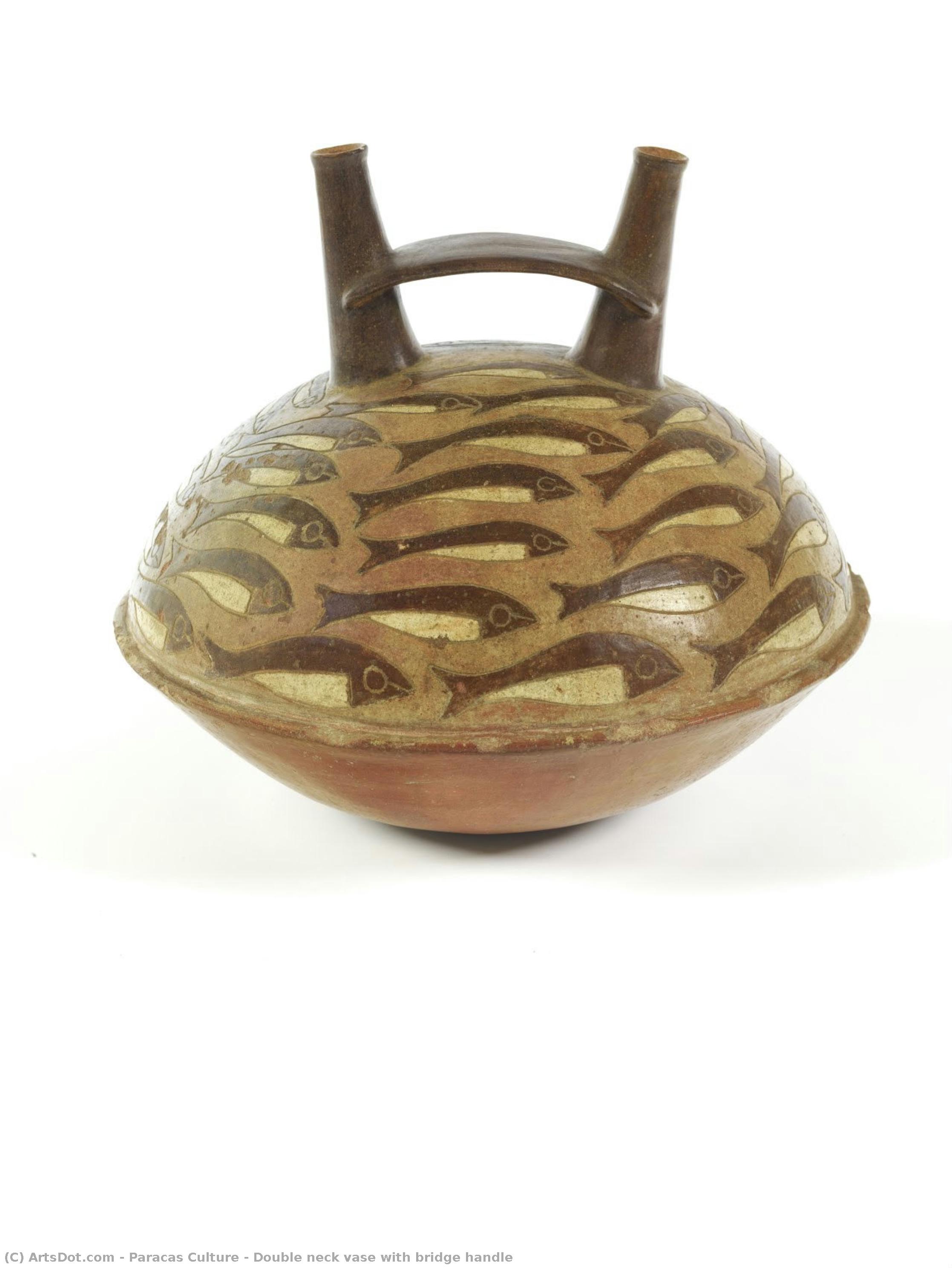 Double Neck Vase With Bridge Handle — Paracas Culture