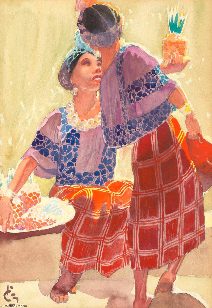 Women In Regional Costume, Mixes Of Village Mongone — Carl Folke Sahlin