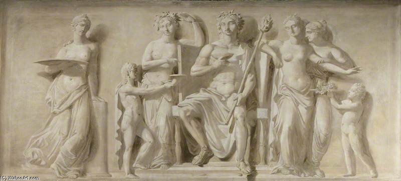 Bacchus Enthroned Served By Boys With Attendant Bacchantes — George Barret Der Jüngere