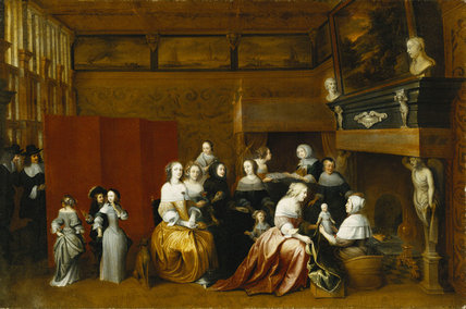 Ladies Celebrating The Birth Of A Child — Hieronymus Janssens
