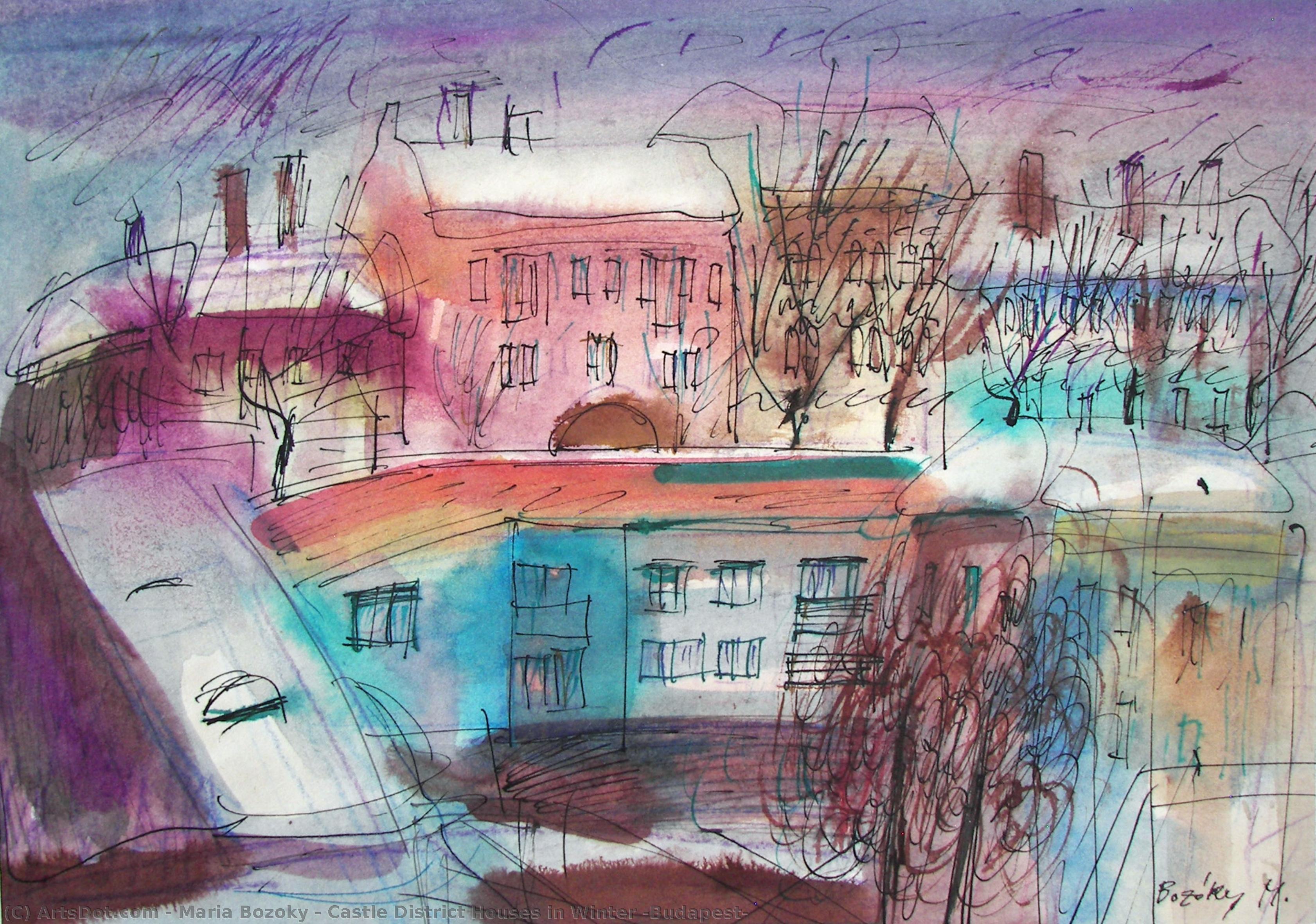 Castle District Houses In Winter (budapest) — Mária Bozóky