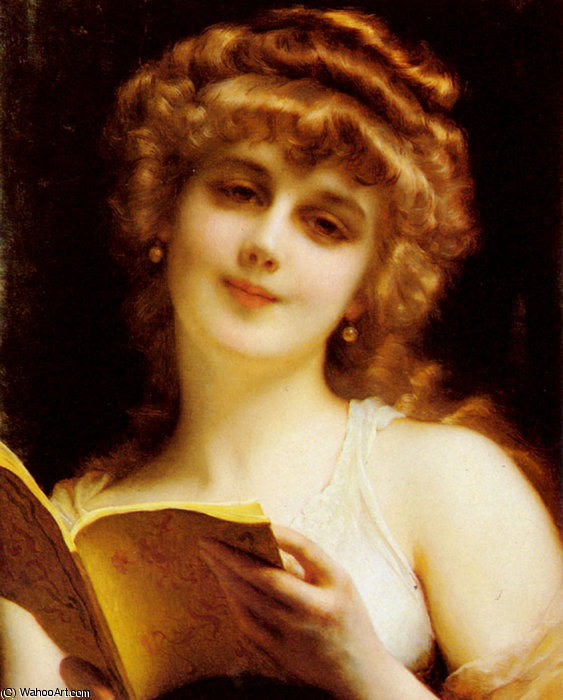 A Blonde Beauty Holding A Book — Etienne Adolphe Piot
