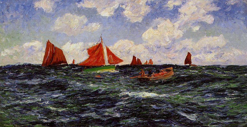 Fishing Boats Off The Coast — Henri Moret